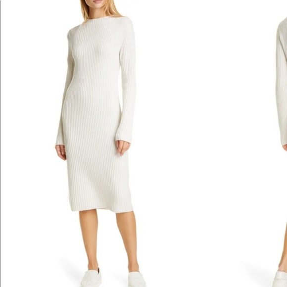 Vince Ribbed Wool Cashmere Blend Long 